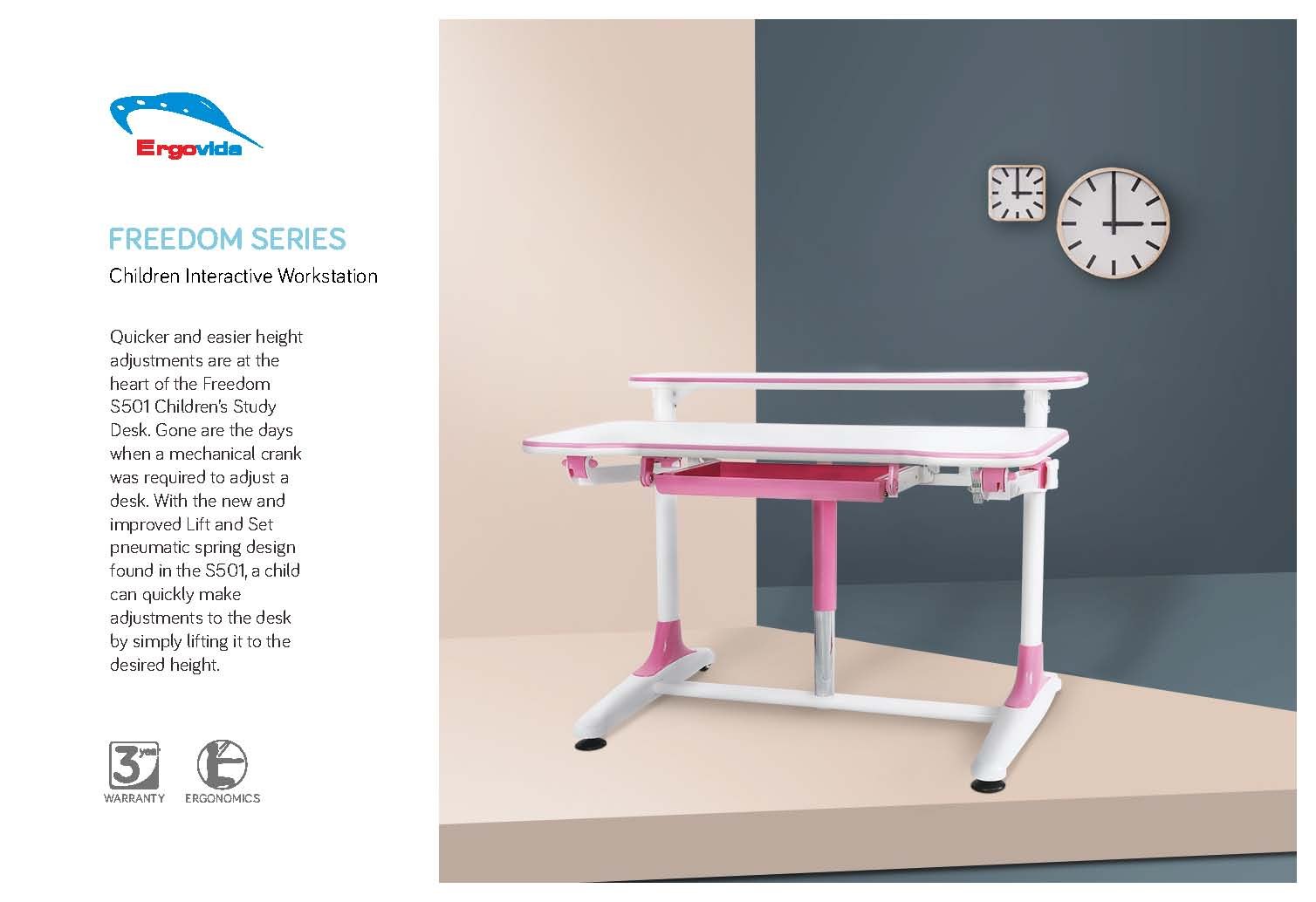 Children Adjustable Desk Ergovida